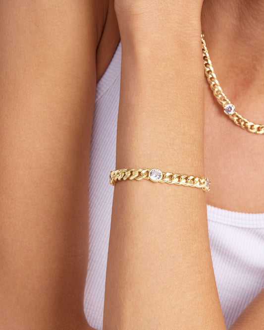 Julian Triple Diamond Bracelet - Gold|White Diamondettes