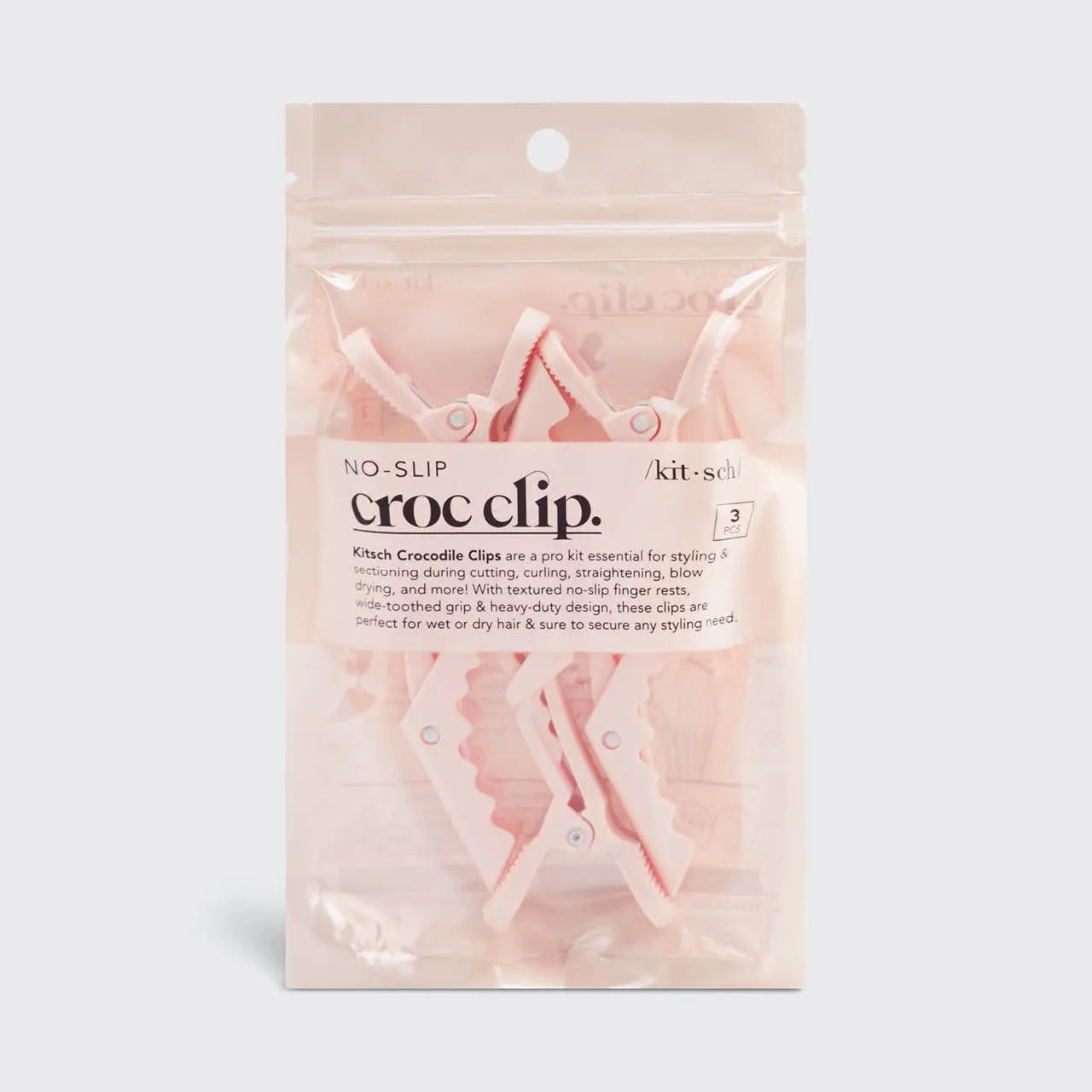 No Slip Crocodile Clip 3pc Blush