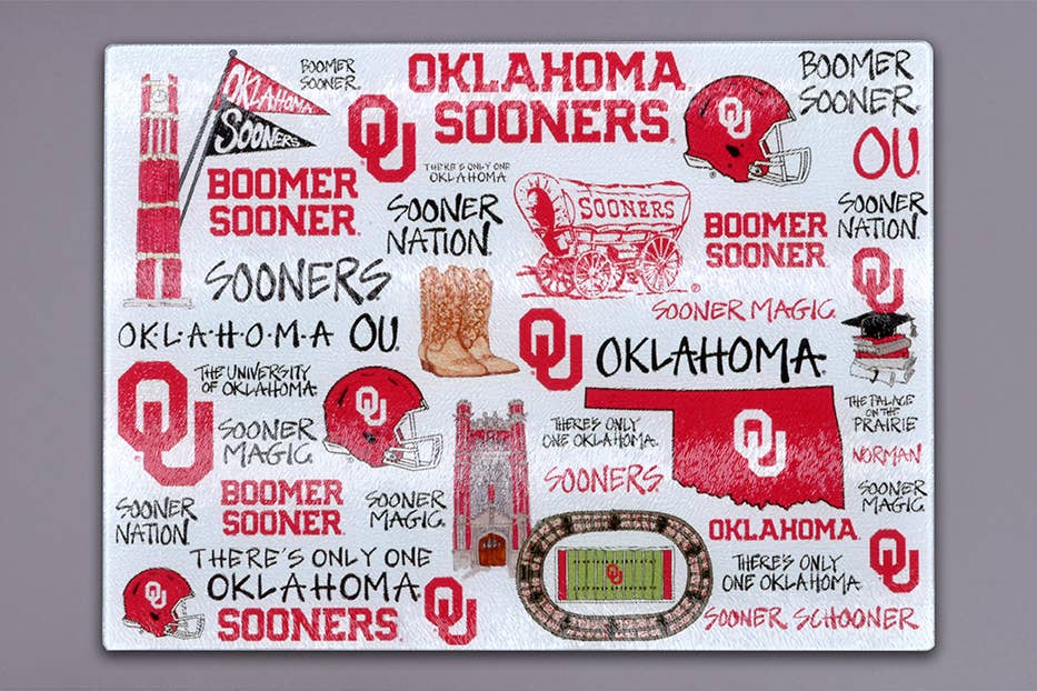 University of Oklahoma Tempered Glass Cutting Board