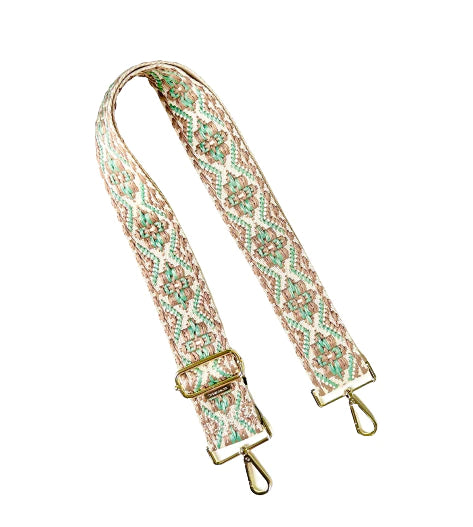 Thomas & Lee Tan Teal Aztec Guitar Purse Strap