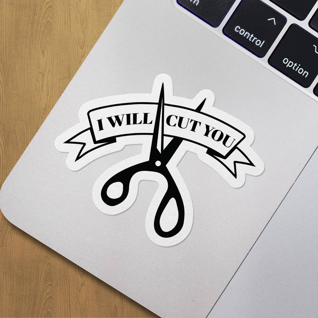 I Will Cut You Vinyl Sticker 10 Pack Christmas Gifts