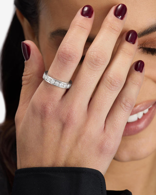 Ashley Infinity Ring - Silver|White Diamondettes