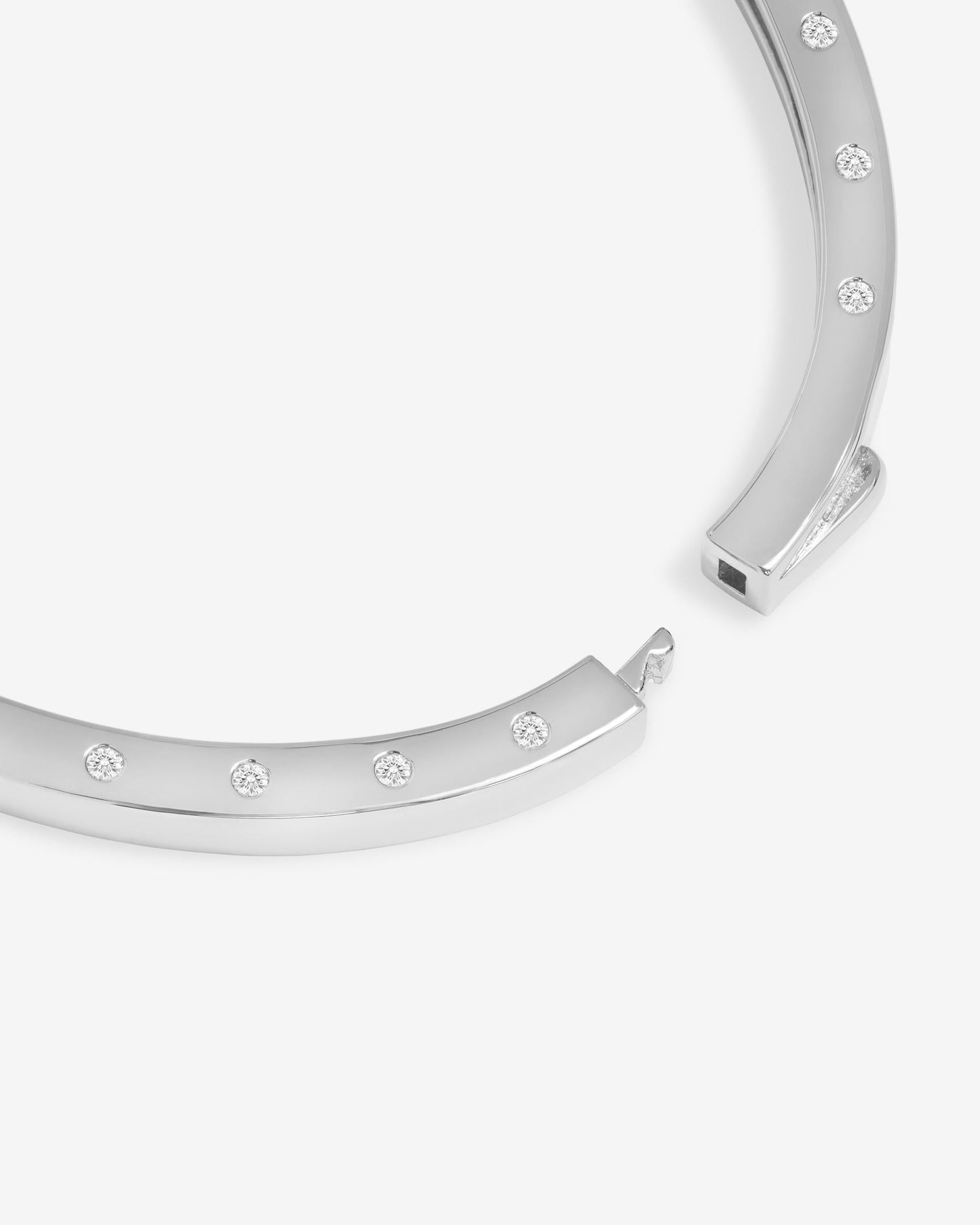 Ashley Lock Cuff 6mm - Silver|White Diamondettes