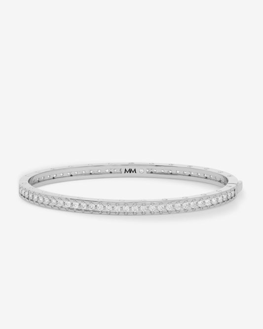 Ashley Pavé Cuff 4mm - Silver|White Diamondettes