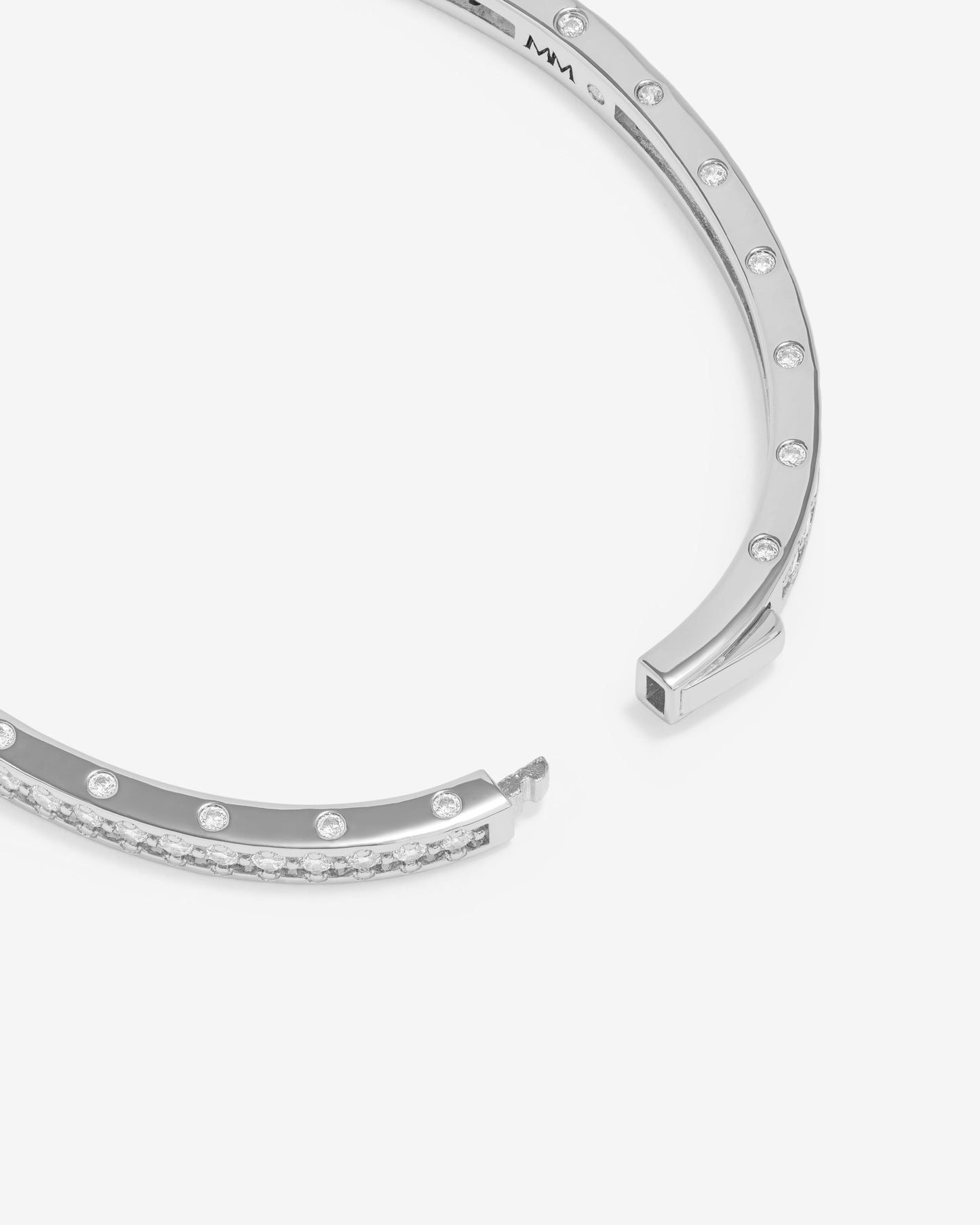 Ashley Pavé Cuff 4mm - Silver|White Diamondettes