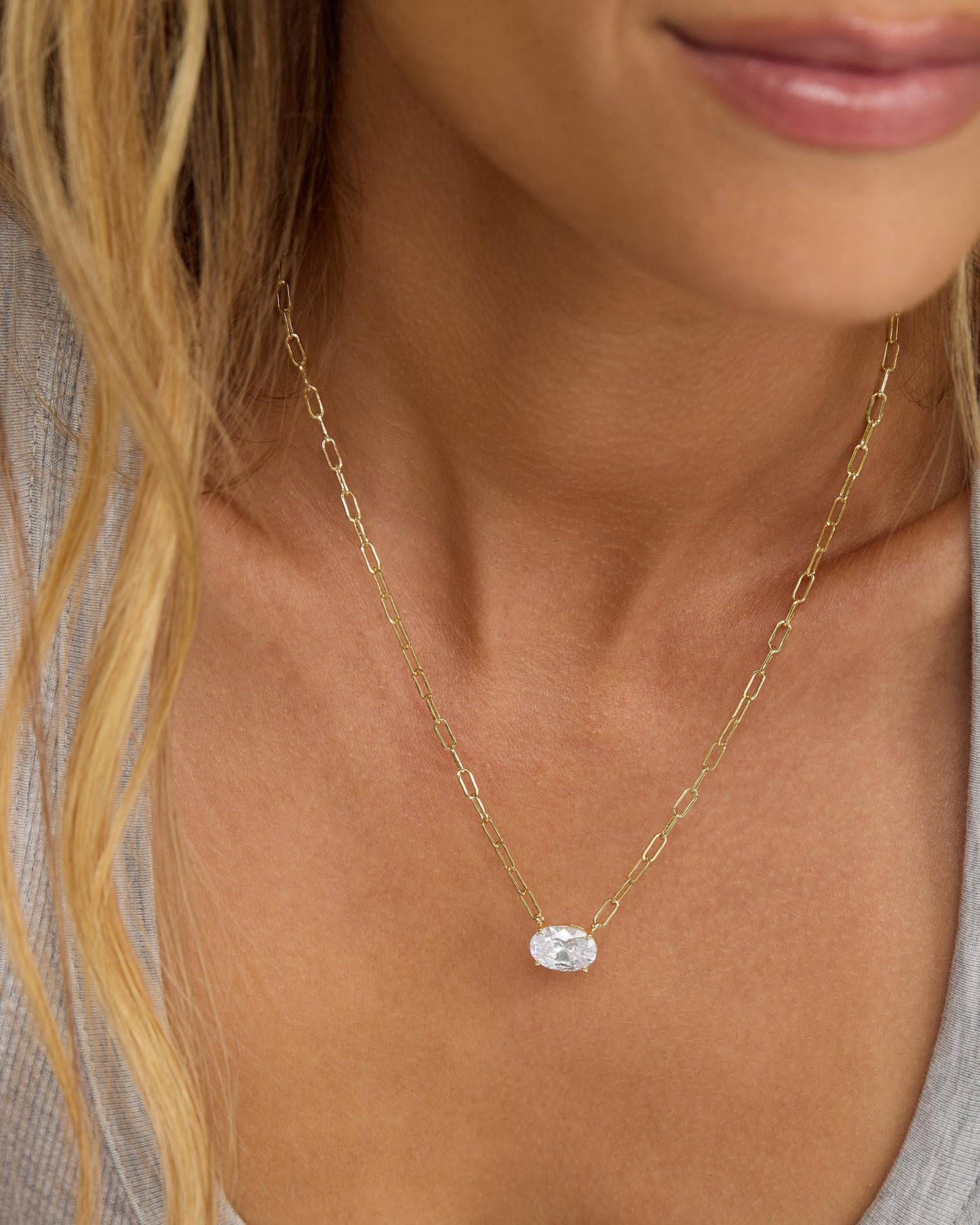 Hello Gorgeous Micro Samantha Chain - Gold|White Diamondettes