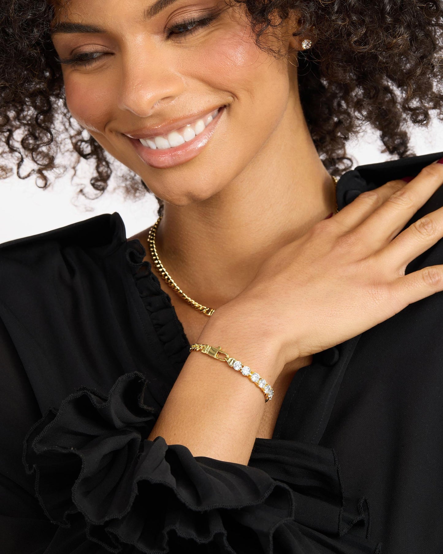 Baby Julian Loves Diamonds Bracelet - Gold|White Diamondettes