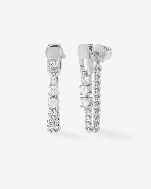 Baby Julian Loves Diamonds Soft Hoops - Silver|White Diamondettes
