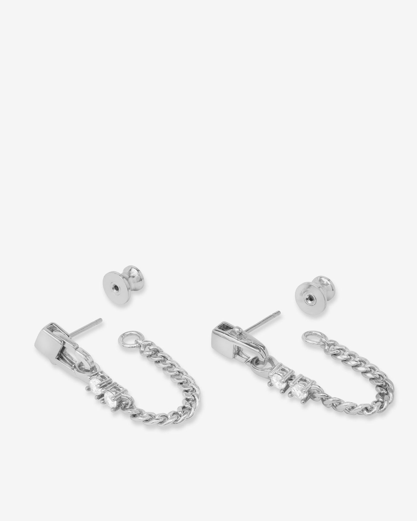 Baby Julian Loves Diamonds Soft Hoops - Silver|White Diamondettes
