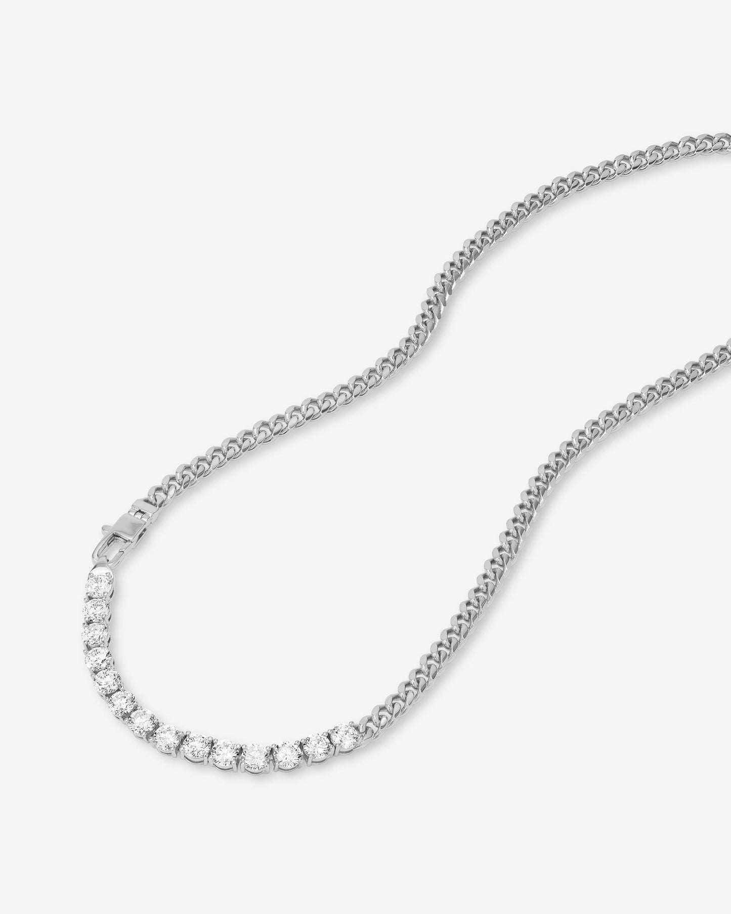 Baby Julian REALLY Loves Diamonds Necklace - Silver|White Diamondettes