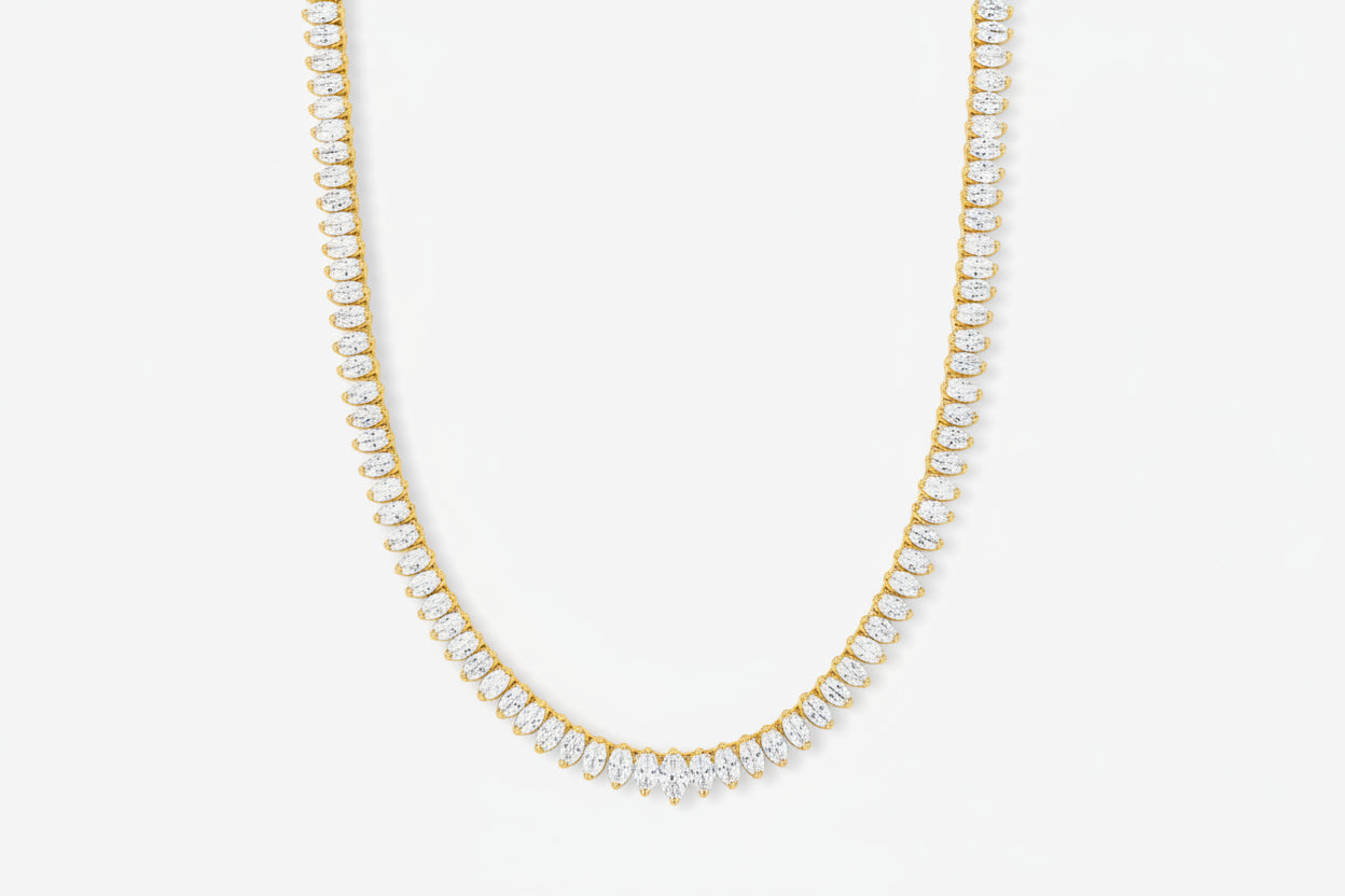 Baby "She's So Fine" Tennis Necklace - Gold|White Diamondettes