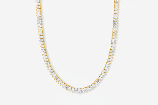 Baby "She's So Fine" Tennis Necklace - Gold|White Diamondettes