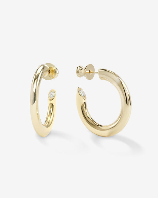 Beacon Hoops 1" - Gold|White Diamondettes