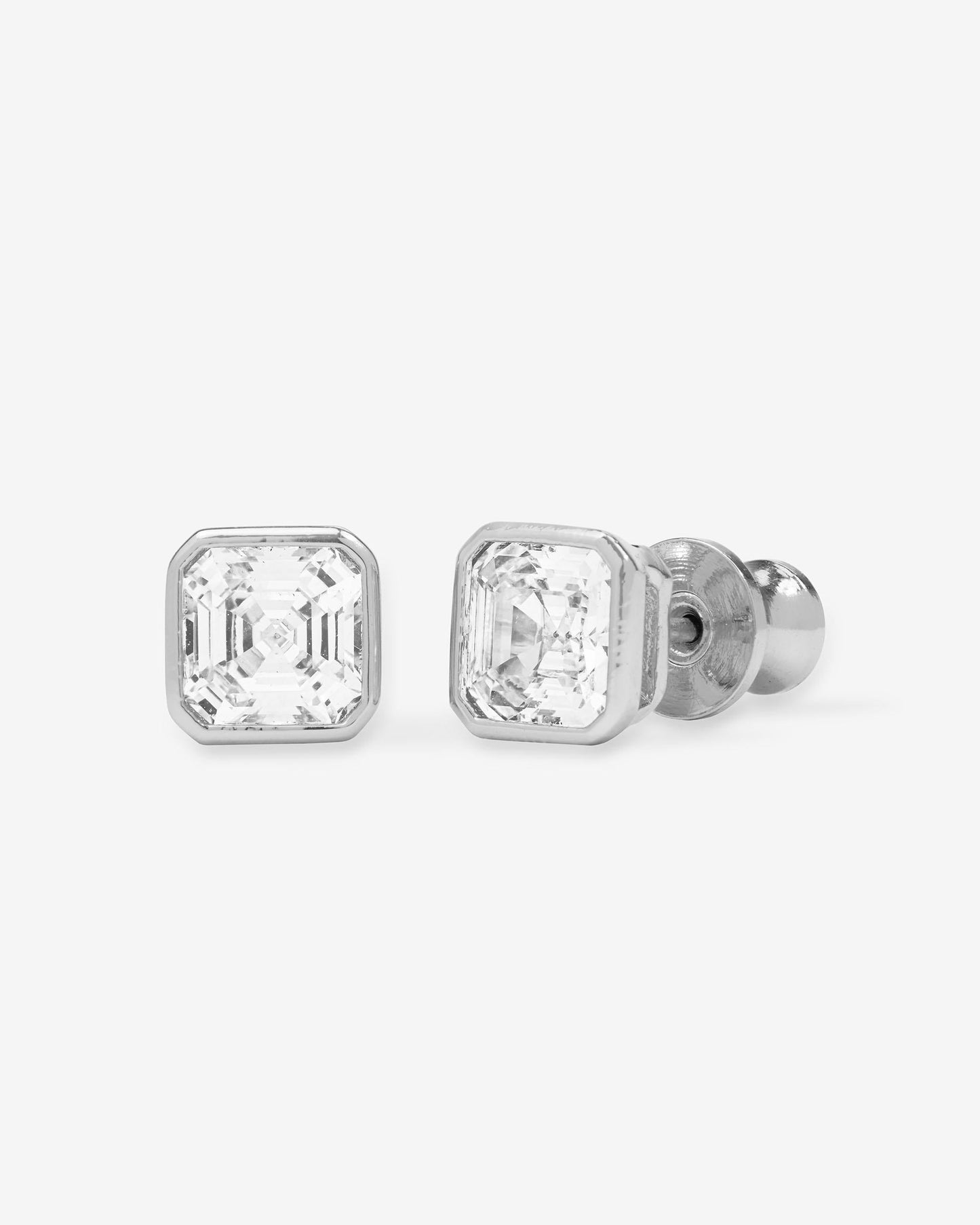 Duchess 8mm Studs - Silver|White Diamondettes