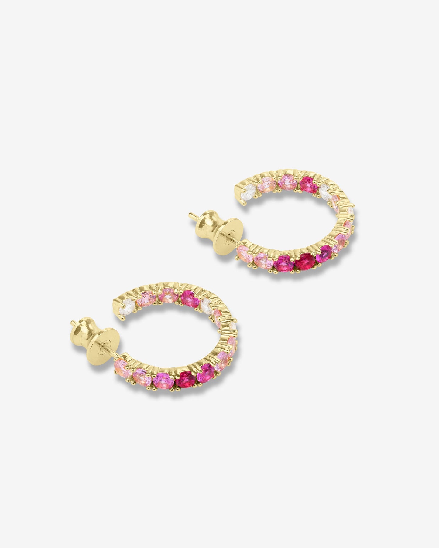 Heiress Ombré Hoops .75" - Silver/ Blue Opal