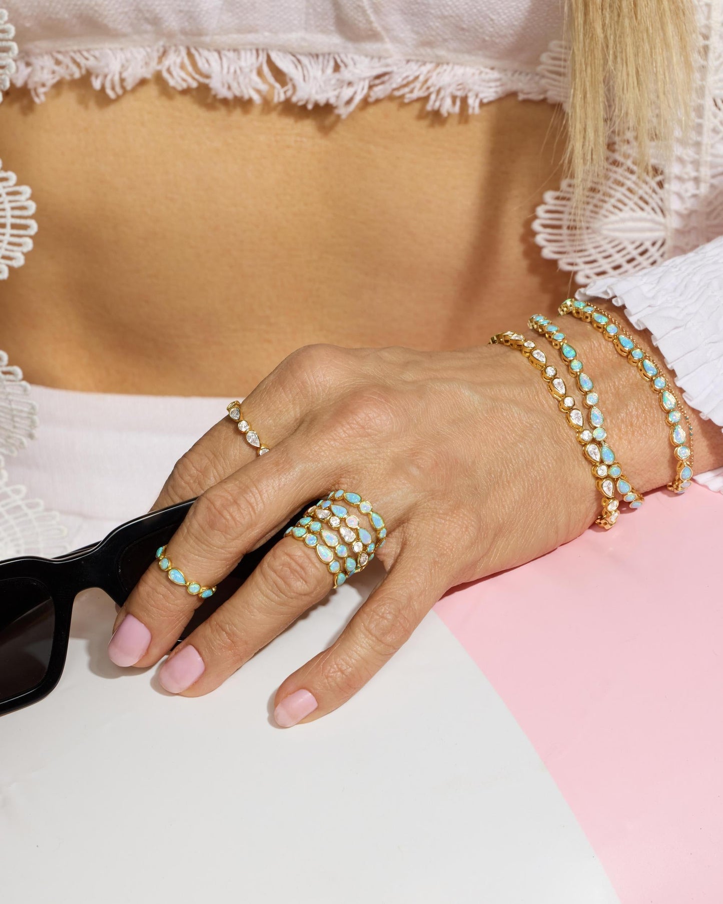 Isla Tennis Bracelet - Silver|White Diamondettes