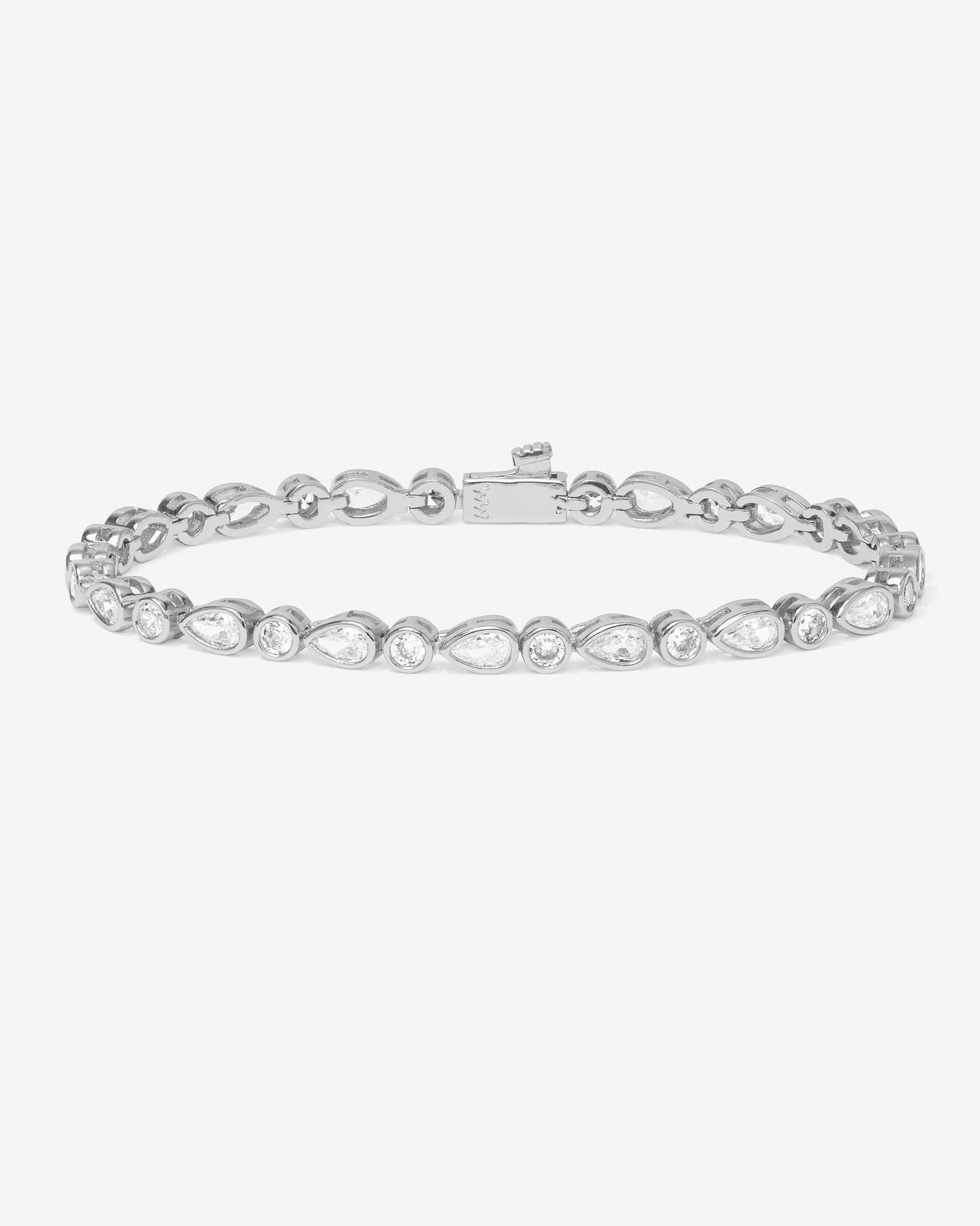 Isla Tennis Bracelet - Silver|White Diamondettes