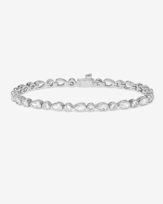 Isla Tennis Bracelet - Silver|White Diamondettes