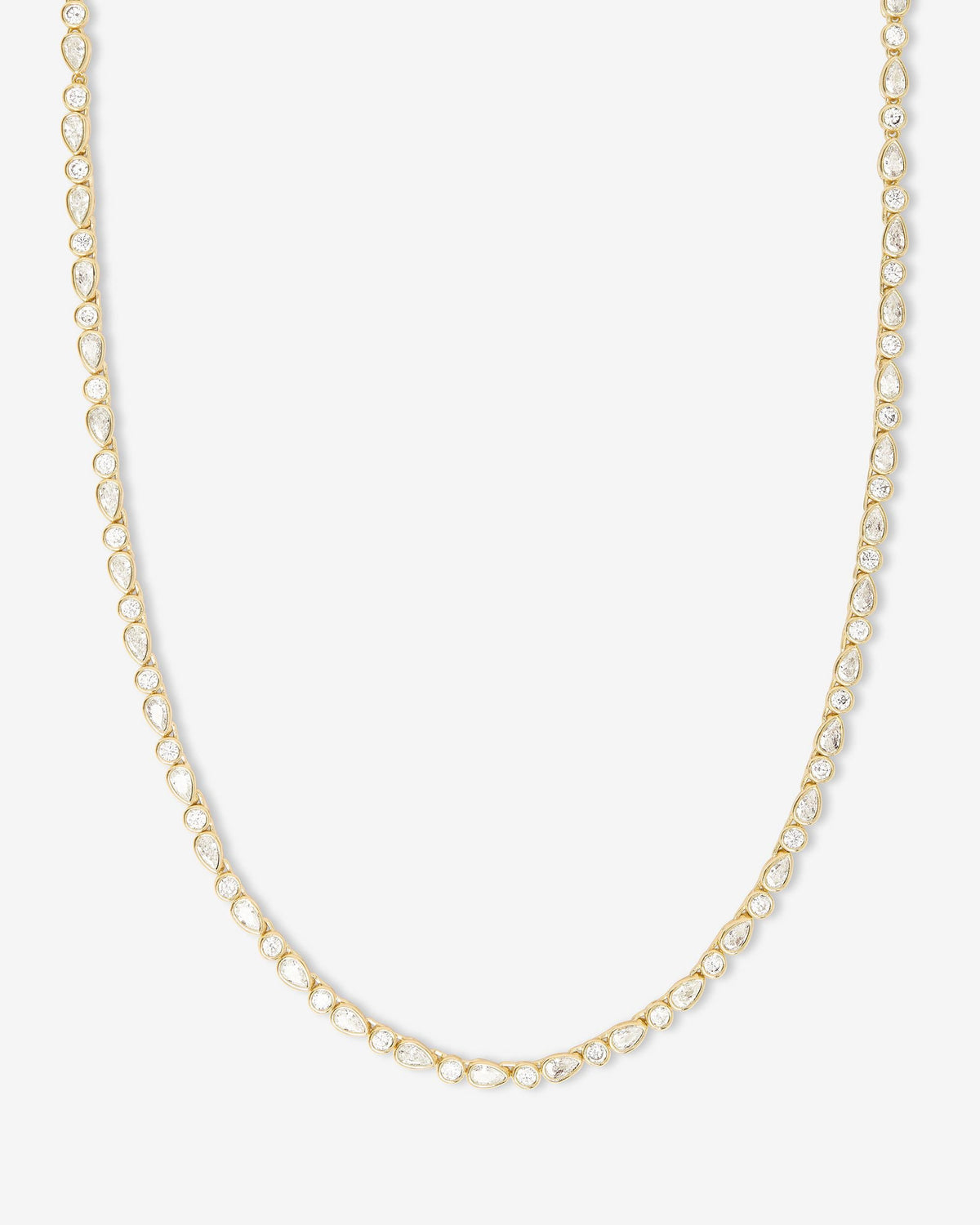 Isla Tennis Necklace - Gold|White Diamondettes