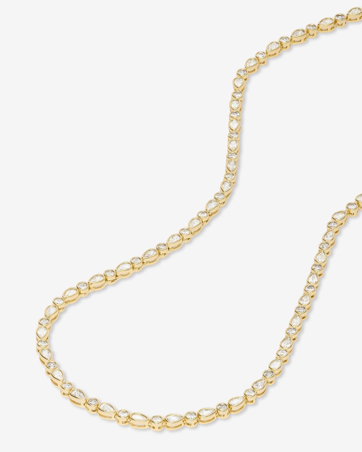 Isla Tennis Necklace - Gold|White Diamondettes