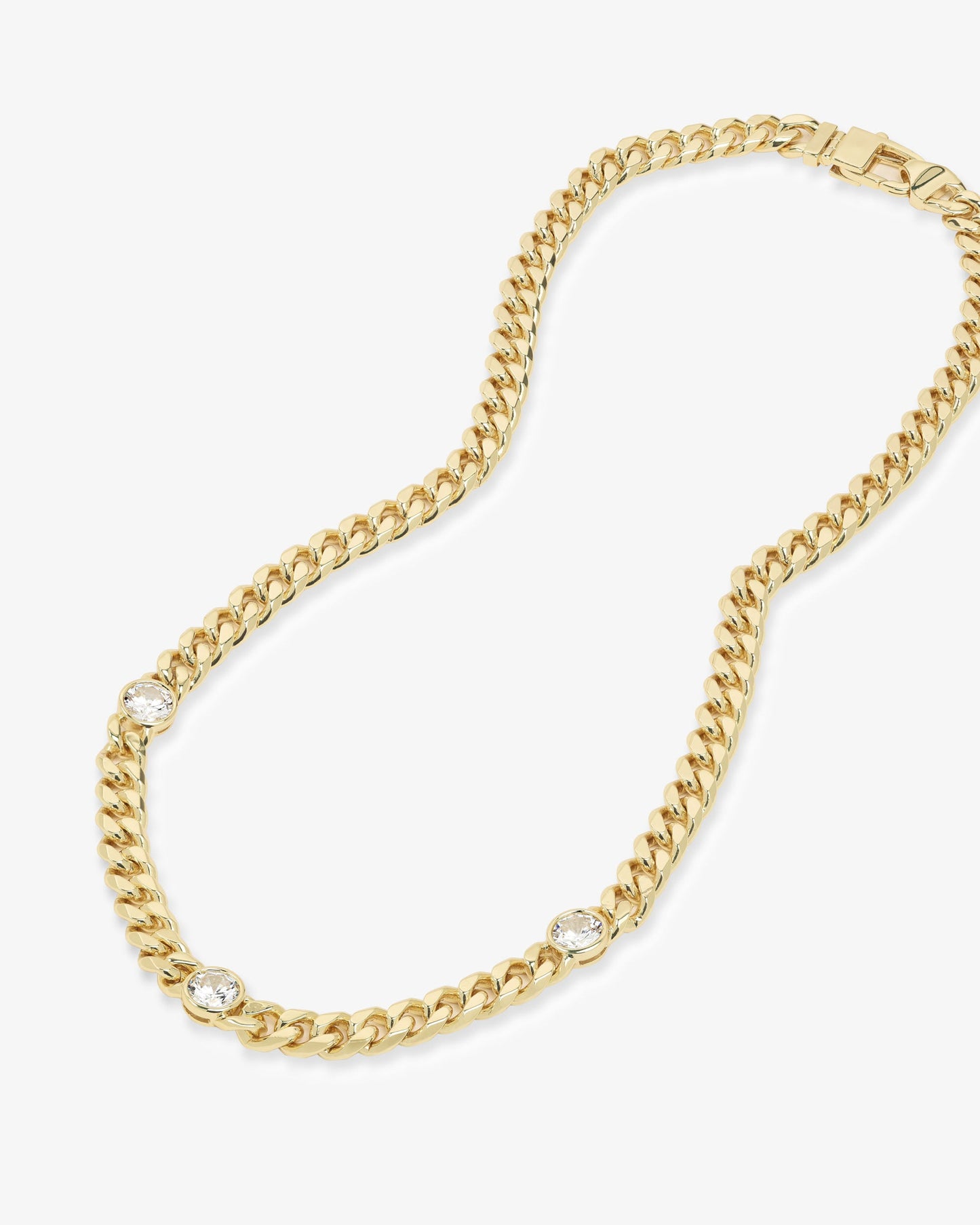 Julian Triple Diamond Necklace - Gold|White Diamondettes