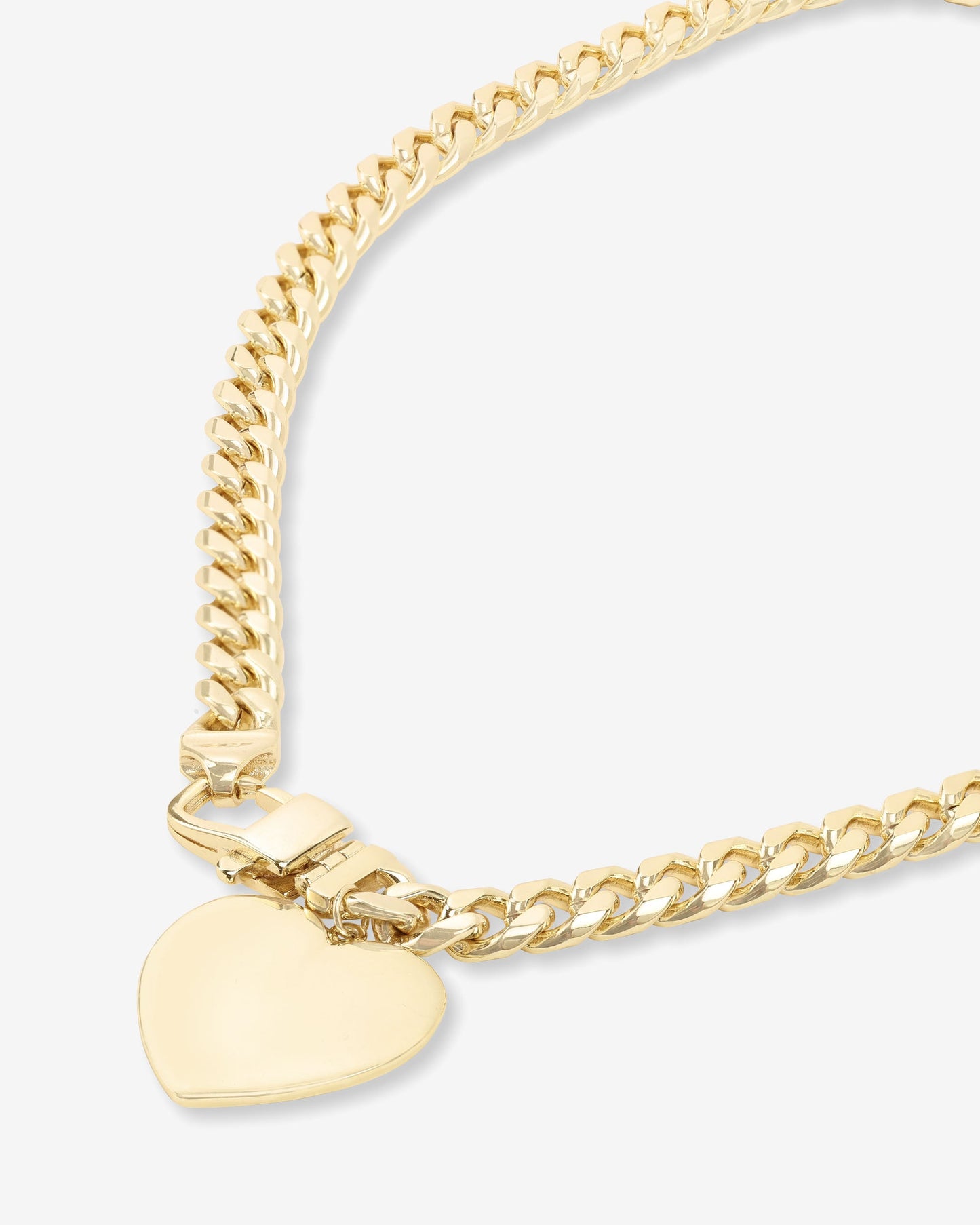 Julian XL Heart Cuban Chain Necklace - Gold