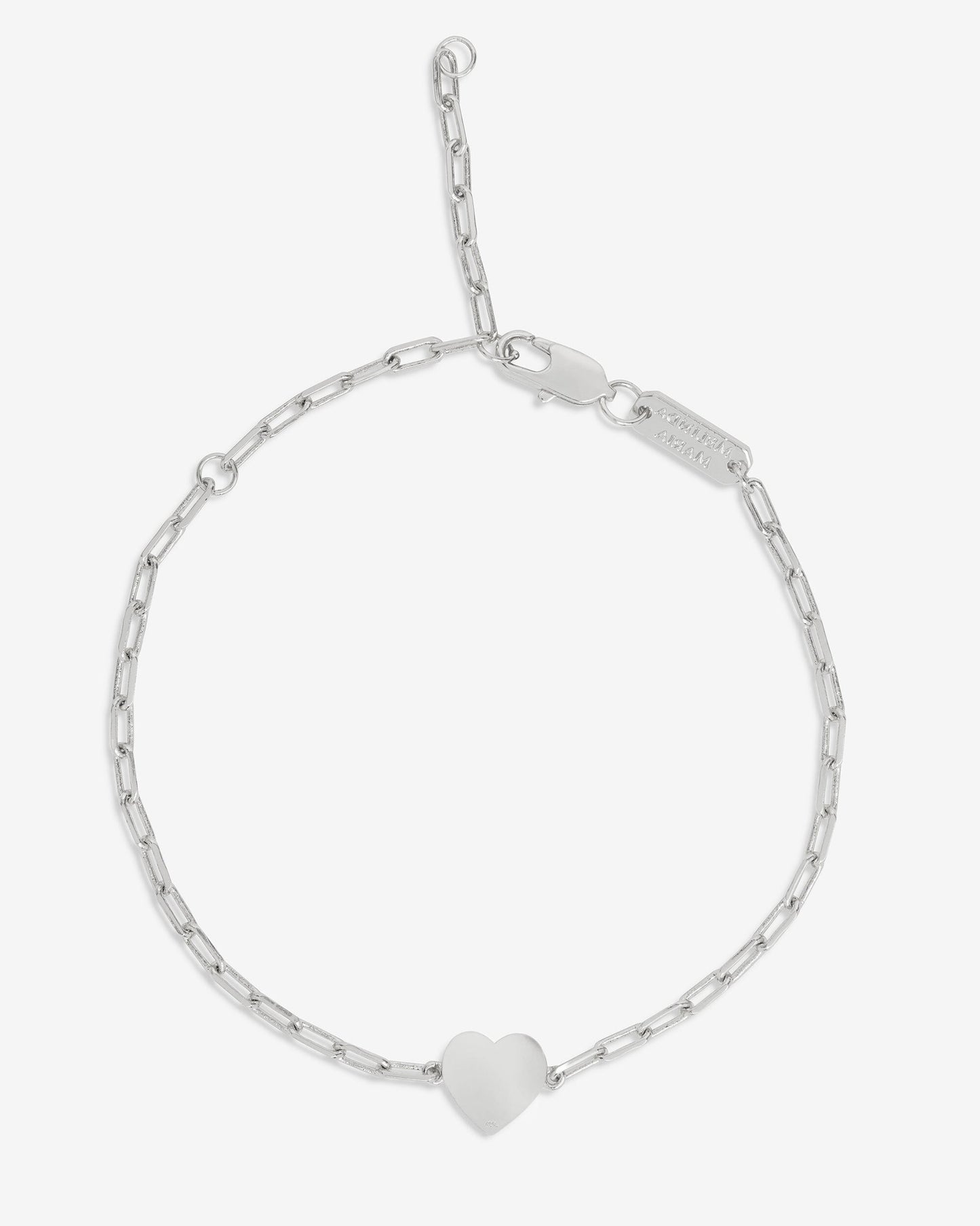 Baby Love Letters Heart Bracelet - Silver|White Diamondettes