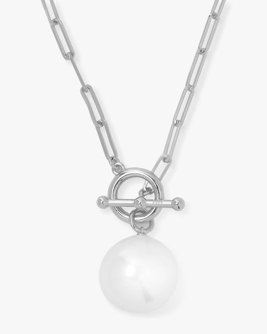 XL Life's A Ball Pearl Pendant Necklace - Silver