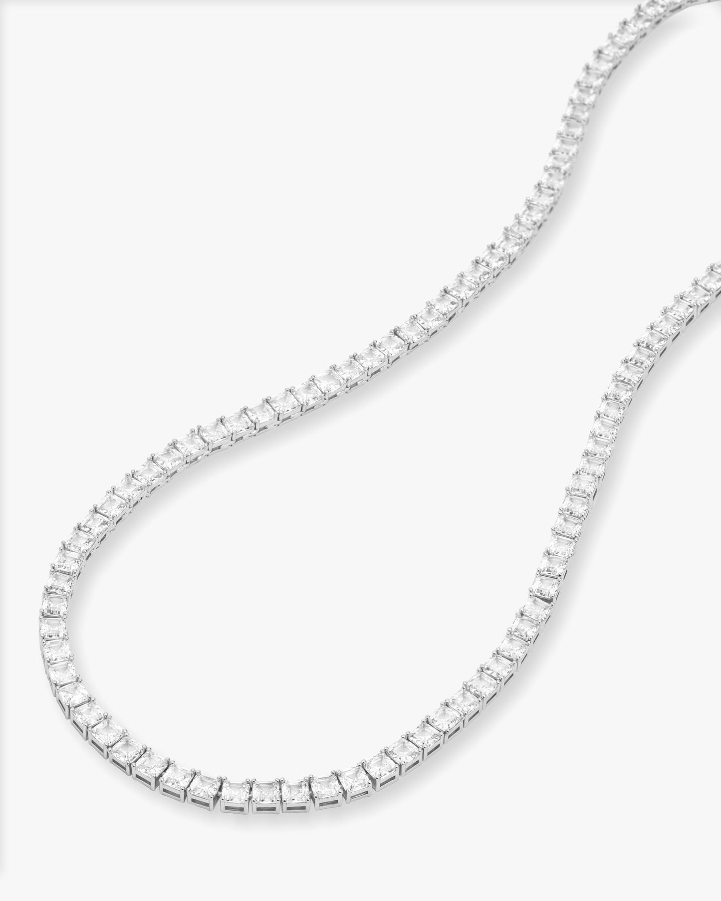 The Queen's Tennis Necklace - Silver|White Diamondettes