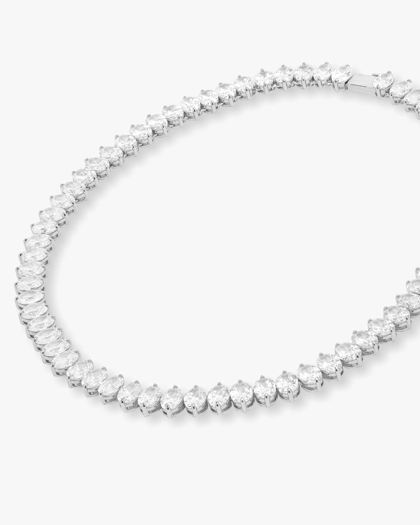 Hello Gorgeous Tennis Necklace - Silver|White Diamondettes