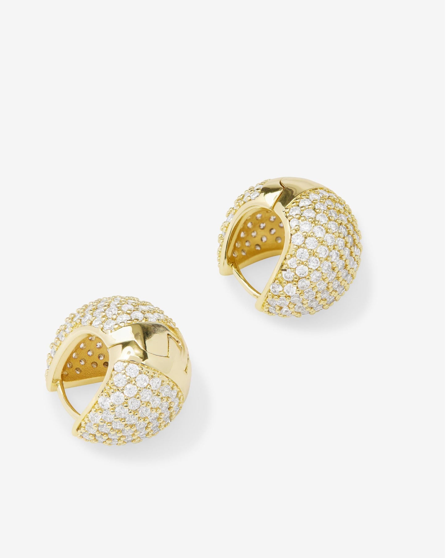 Norah Pavé Earrings - Gold|White Diamondettes