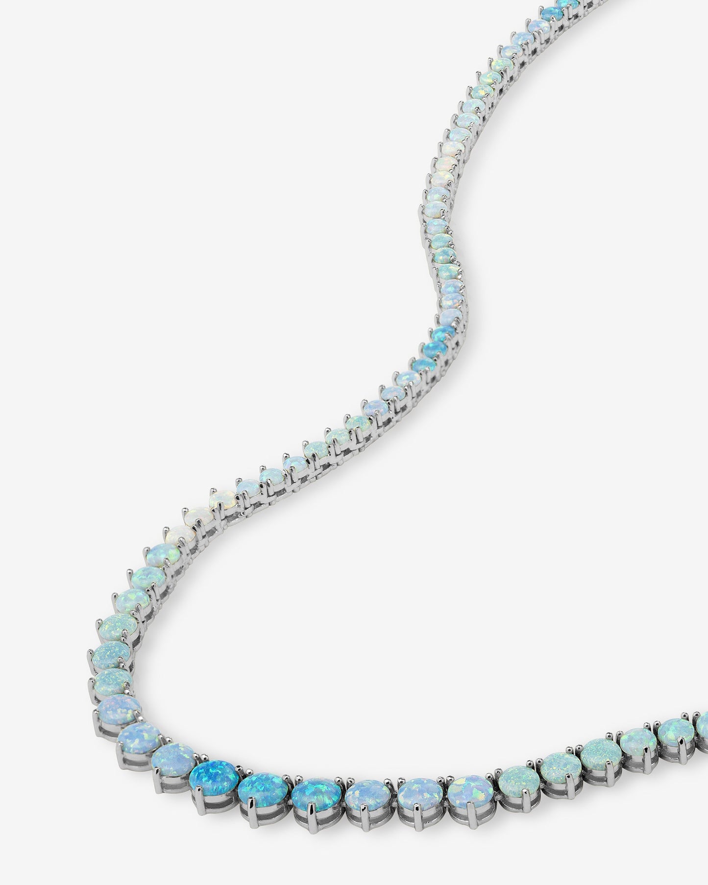 Not Your Basic Graduated Ombré Samantha Tennis Necklace - Silver|Blue Opal Ombré