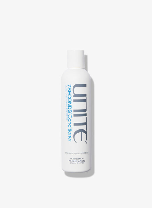White bottle of UNITE Hair 7SECONDS conditioner.