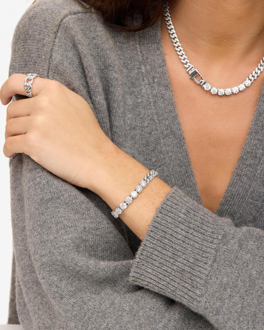 Pavé Julian Loves Diamonds Bracelet - Silver|White Diamondettes