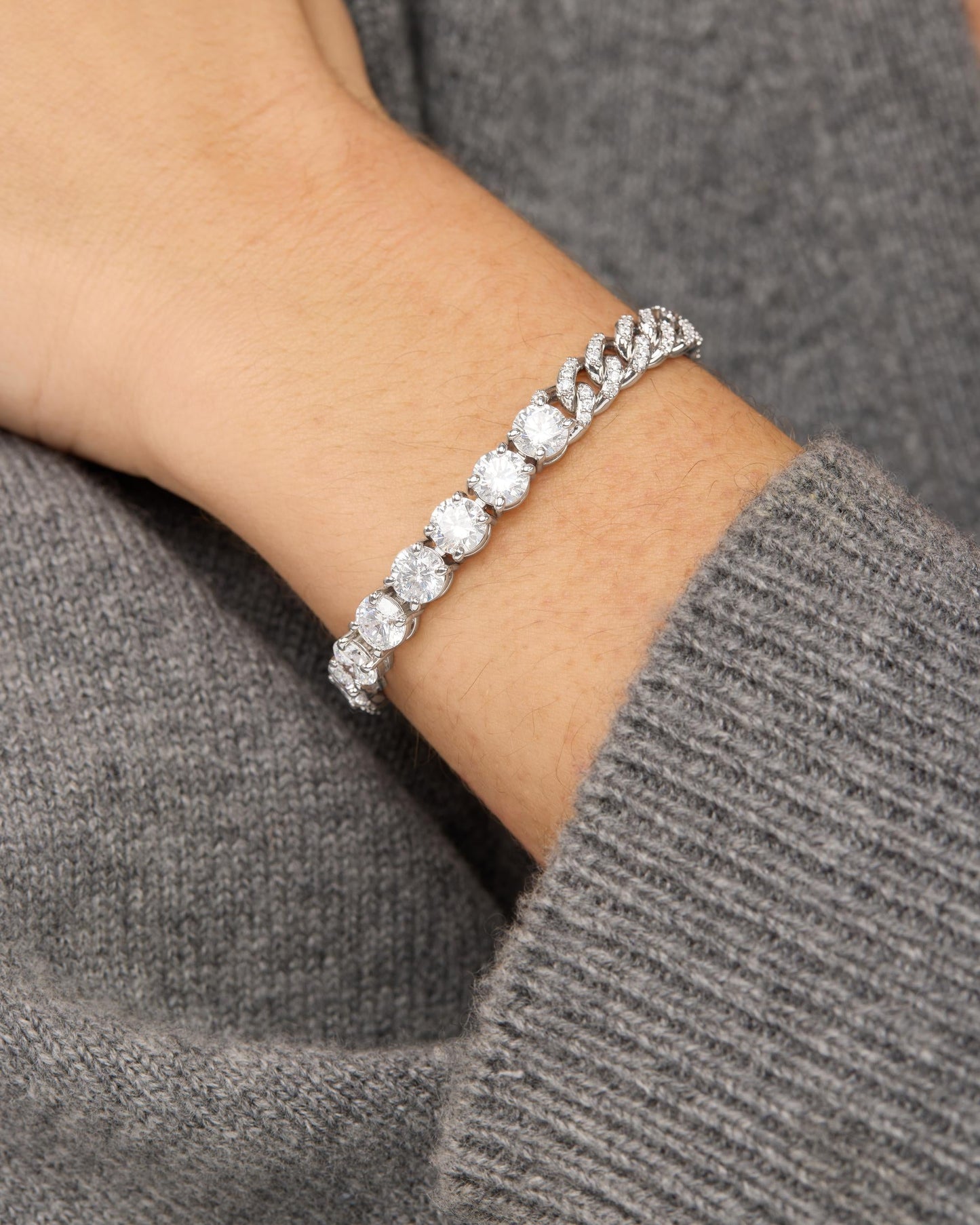 Pavé Julian Loves Diamonds Bracelet - Silver|White Diamondettes