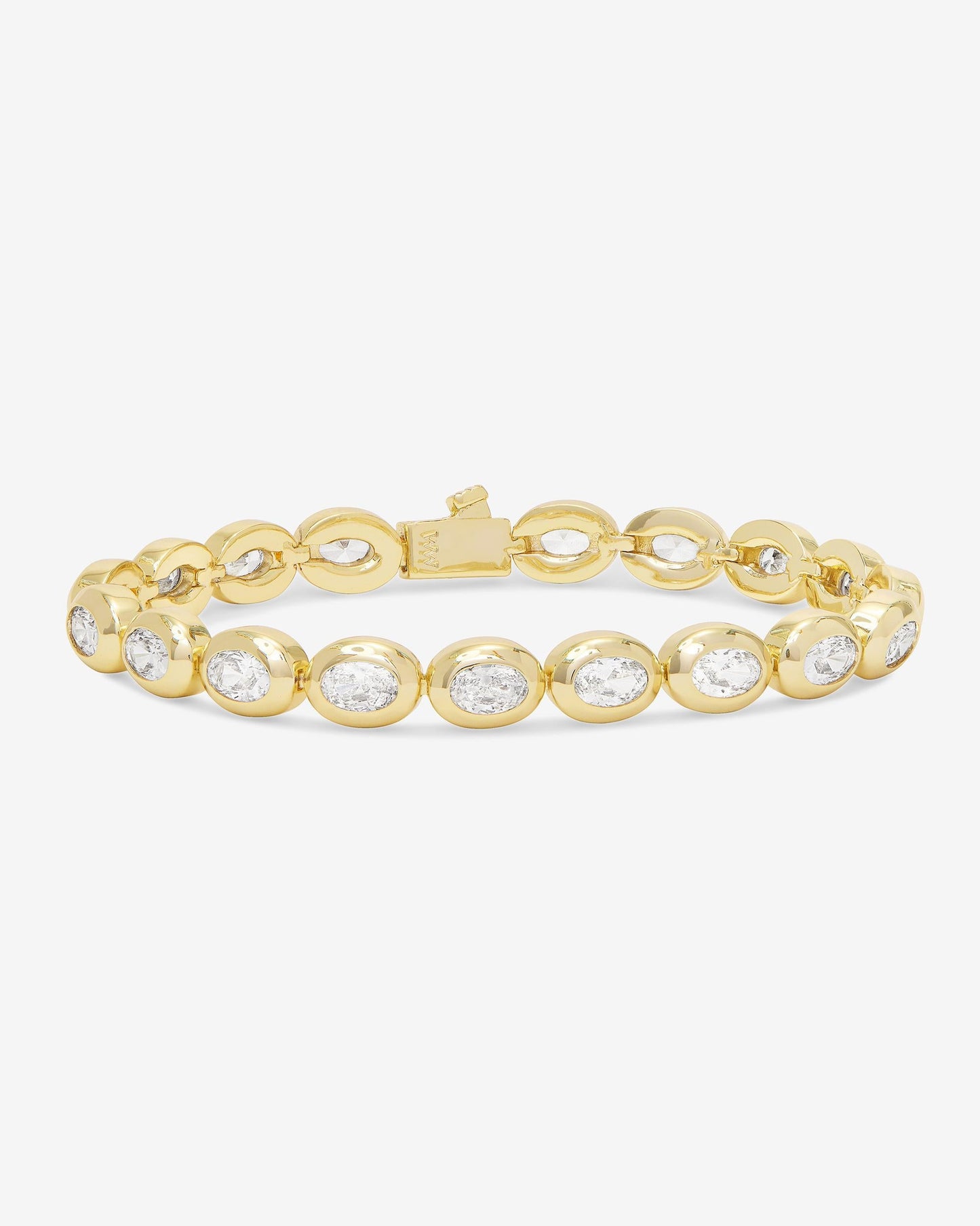She's a Boss Tennis Bracelet - Gold|White Diamondettes