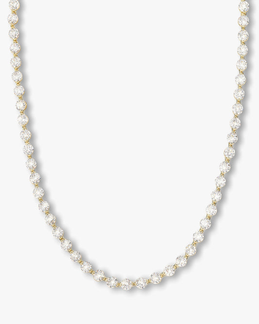 She's an Icon Mama Tennis Necklace - Gold|White Diamondettes