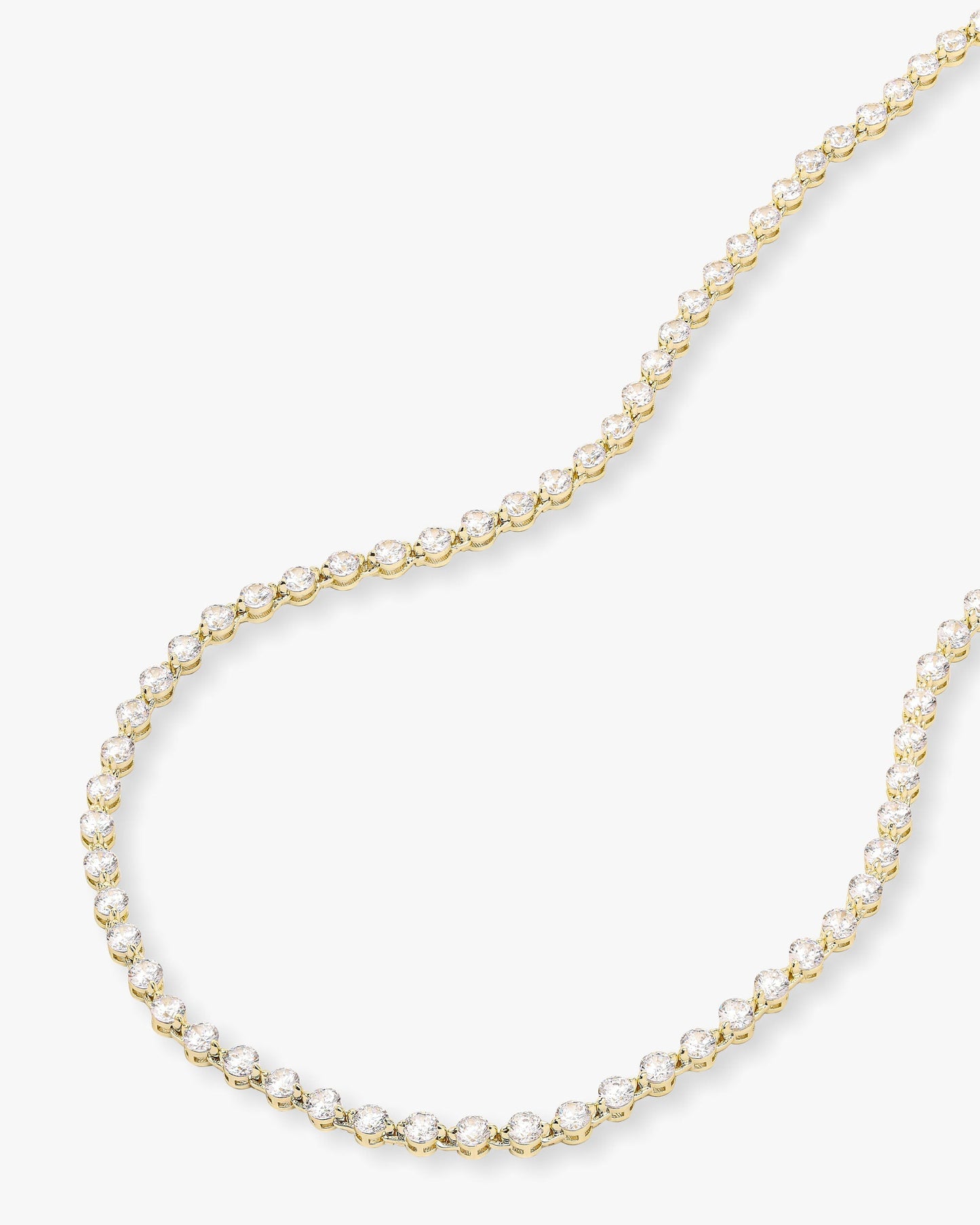 She's an Icon Tennis Necklace - Gold|White Diamondettes