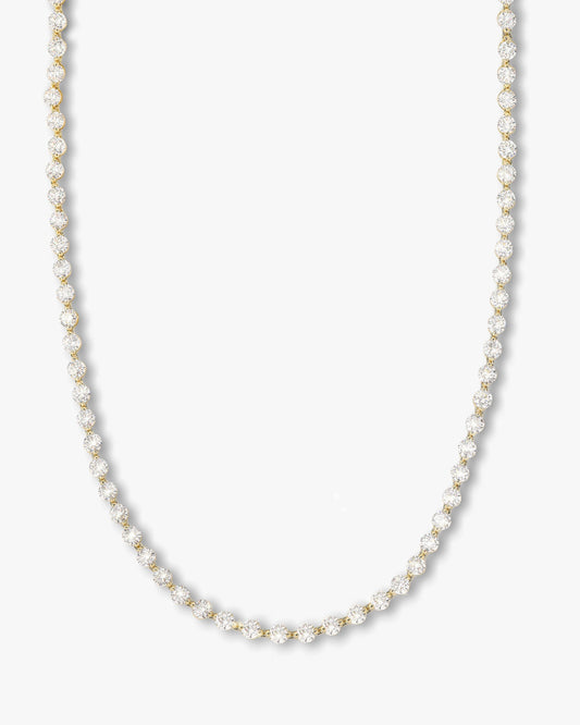 She's an Icon Tennis Necklace - Gold|White Diamondettes