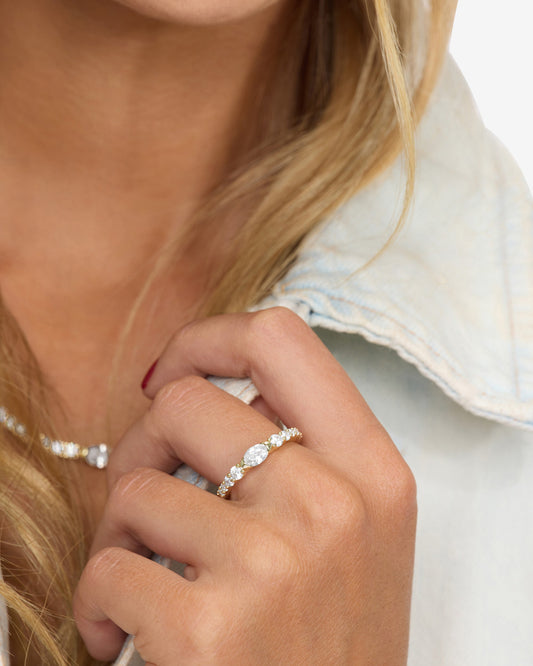 The Maven Ring - Gold|White Diamondettes