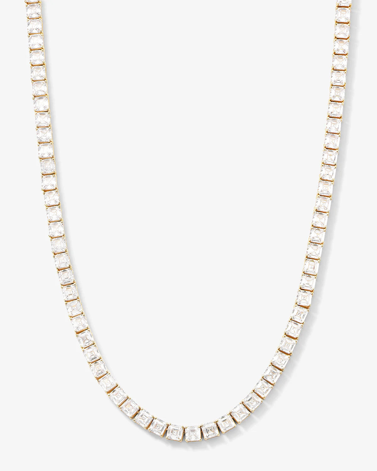The Queen's Tennis Necklace - Gold|White Diamondettes