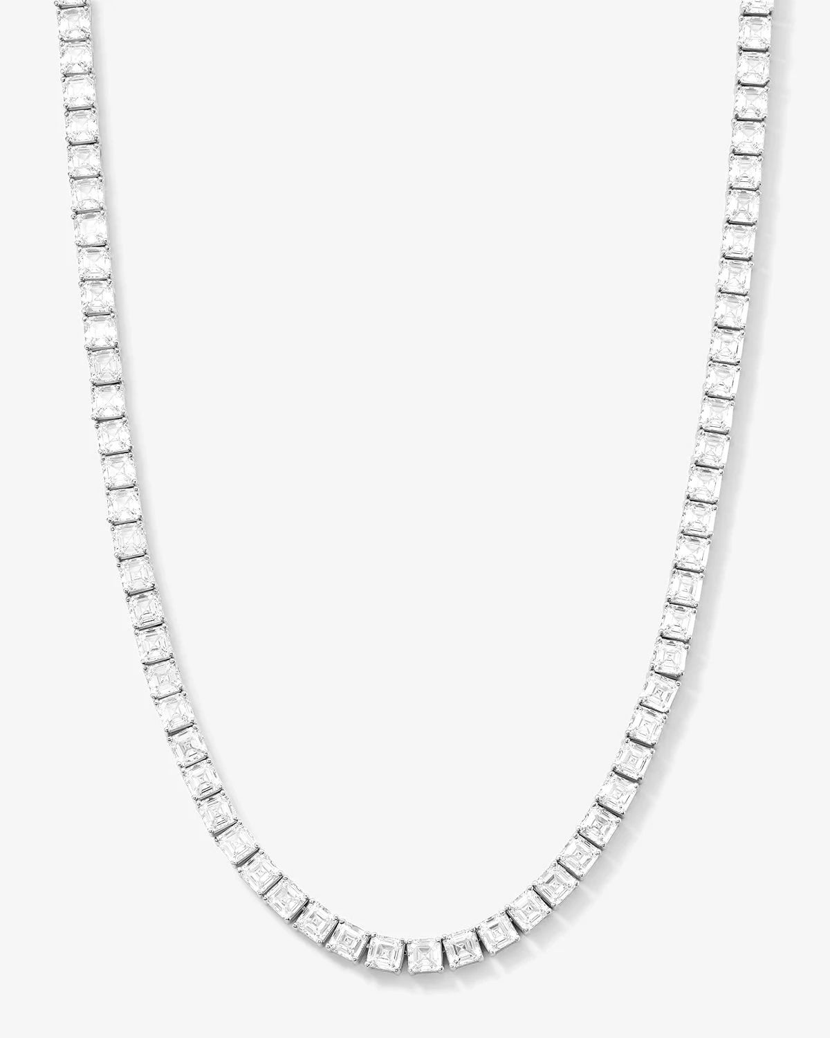 The Queen's Tennis Necklace - Silver|White Diamondettes