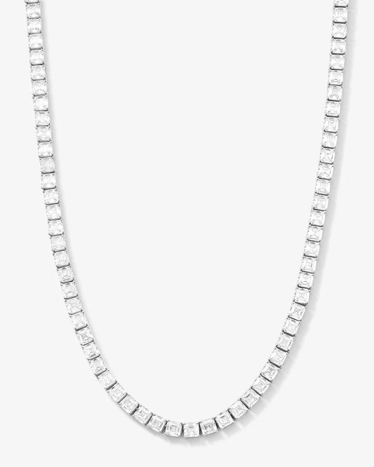 The Queen's Tennis Necklace - Silver|White Diamondettes
