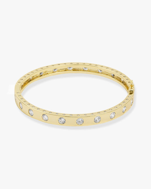 Ashley Hinge Cuff - Gold|White Diamondettes