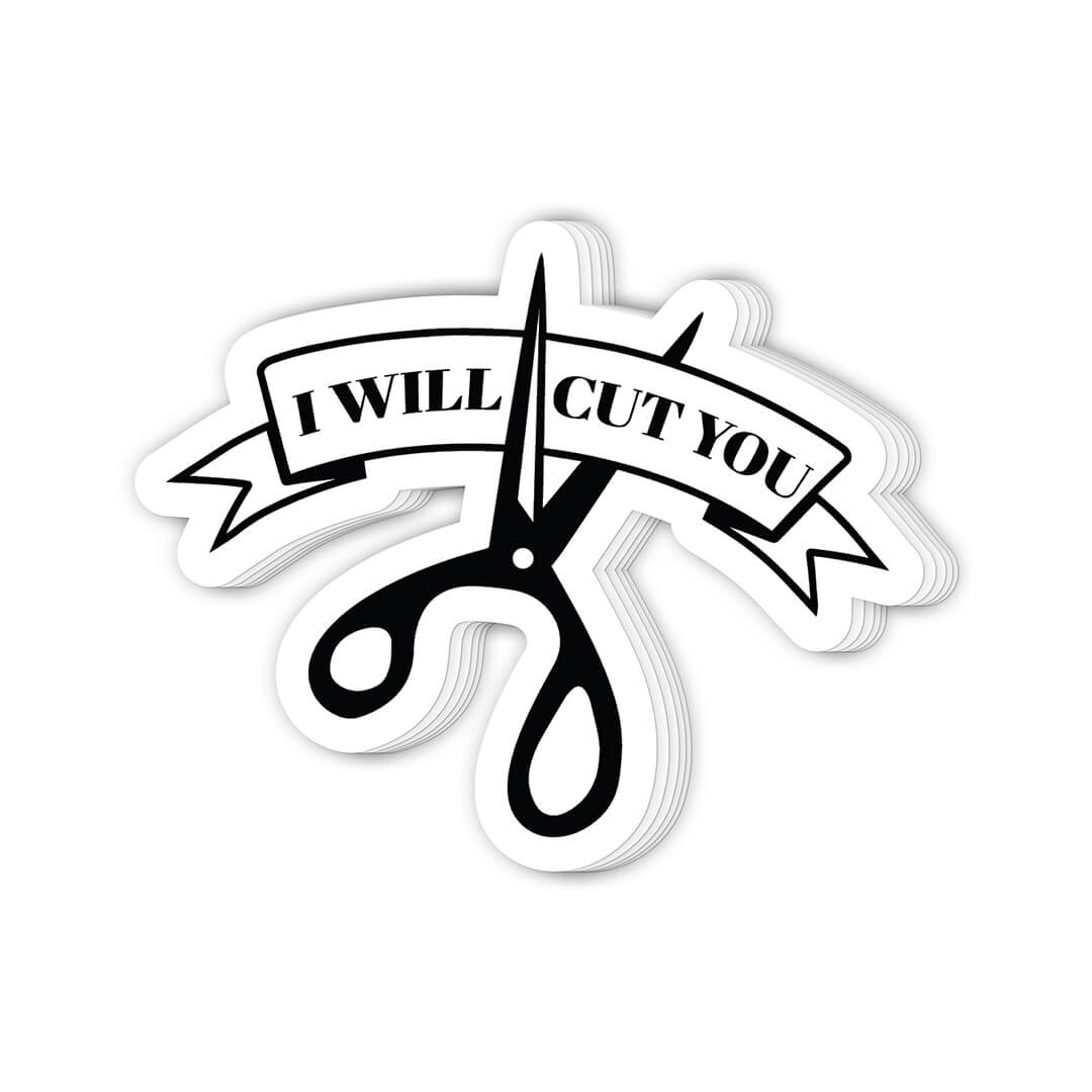 I Will Cut You Vinyl Sticker 10 Pack Christmas Gifts