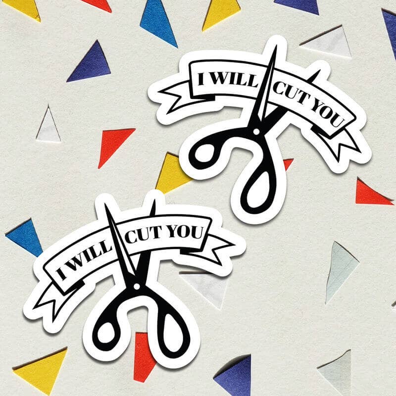 I Will Cut You Vinyl Sticker 10 Pack Christmas Gifts