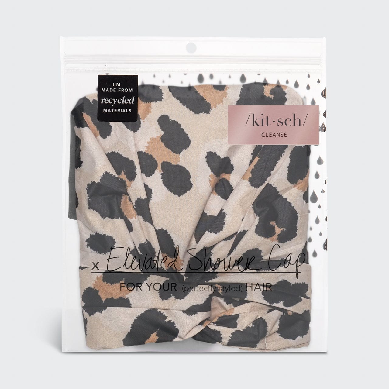 Recycled Polyester Luxe Shower Cap - Leopard