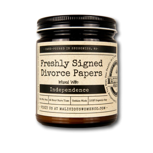 Freshly Signed Divorce Papers - Infused with "Independence" Scent: Bonfire