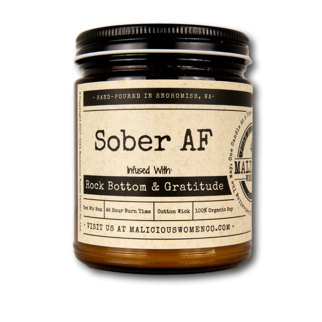 Sober AF Candle - Infused with "Rock Bottom & Gratitude" Scent: Espresso Yo' Self