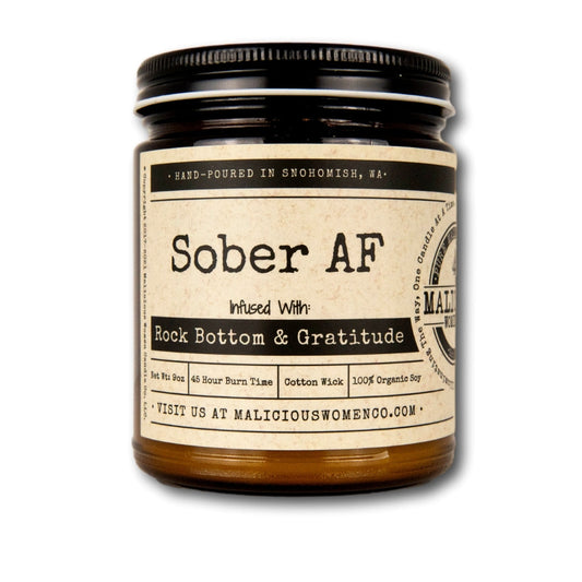 Sober AF Candle - Infused with "Rock Bottom & Gratitude" Scent: Espresso Yo' Self